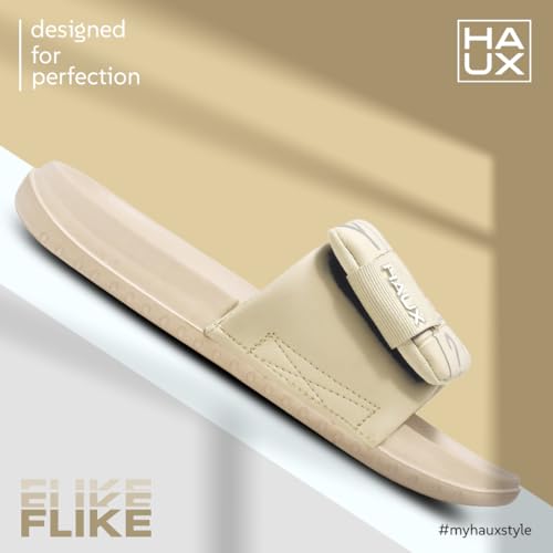 Image of HAUX Stylish Men's Sliders - Comfortable Slip-On Sandals with Modern Look | Lightweight, Durable, and Comfortable Footwear for All-Day Wear