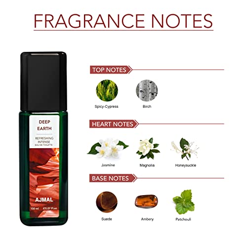 Ajmal Deep Earth Eau De Toilette Woody Perfume 150ML & Ajmal Aurum Perfume Deodorant 200ml Body Spray Gift For Women Combo - Image 3