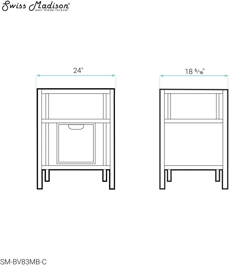 Swiss Madison Well Made Forever Ivy 24 Freestanding Bathroom Vanity Cabinet