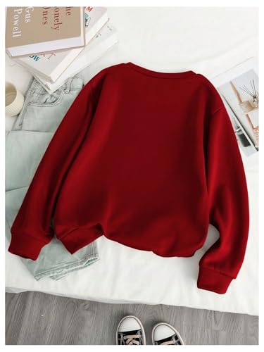 GORGLITTER Girl's Bow Sweatshirt Long Sleeve Crew Neck Cute Preppy Pullover Tops2