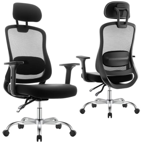 rattantree Silla De Oficina ErgonóMica con Respaldo De Malla, Regulable En Altura, Respaldo Bloqueable, Silla De Escritorio para Oficina, Teletrabajo Y Gaming, Negro