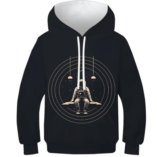 Sweatshirt à capuche 3D astronaute imprimé pullover moderne