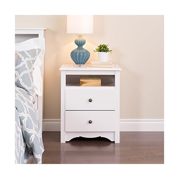 Prepac Monterey White 2-Drawer Tall Night Stand - Image 6