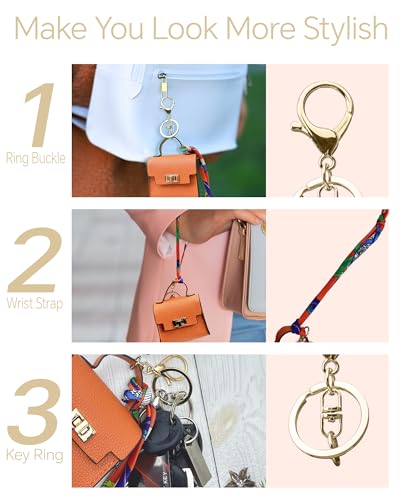 2 Pack Mini Backpack Keychain PU Leather Tiny Bags for Purse Pocket Bag Card Holder Data Cable Organizer Pouch Orange White (Orange + White)3