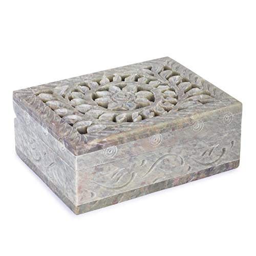 Ajuny Decorative Women Girls Jaali Lattice Work Storage Gifts Stone For Jewelry Box (Pack Of 1) #TOP29