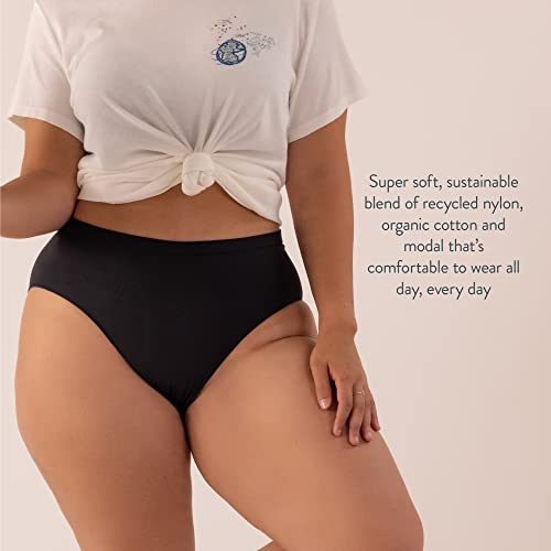 BRAVADO! DESIGNS Culotte durable | Taille haute | Sans couture | Nylon recyclé, coton bio et mélange modal | XS-XXL, noir, Medium-Large – vue 5