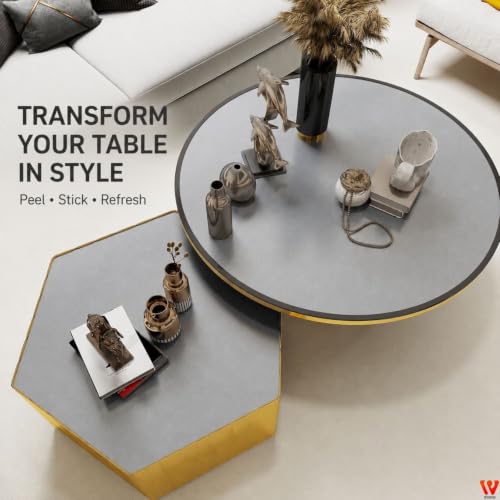 Image of WISDOM Silver Matte Metallic Self Adhesive Wallpaper Premium Peel & Stick Decorative Vinyl Film for Kitchen Cabinets, Wardrobe, Furniture, Table & Home Decor (20x200 in)