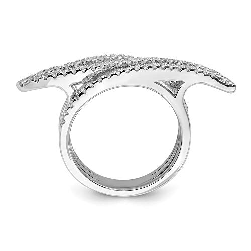 Fashion Ring Band 925 White Sterling Silver Flat Cubic Zirconia (CZ)2