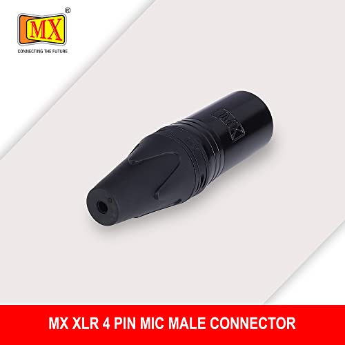Image of MX 3 Pin XLR connector Microphone Connector pin Pure Copper Nickel Plated Pins1 for High Conductivity microphone cable connector PERENT (4 PIN, Pack of 10, Male Connector)