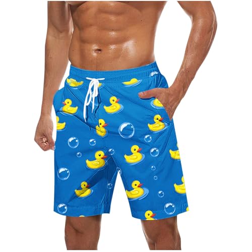 SMUXP Pantalones cortos de natación para hombre, pantalones cortos de natación con estampado floral tropical, pantalones cortos de surf y playa, pantalones cortos de natación grandes y altos, azul