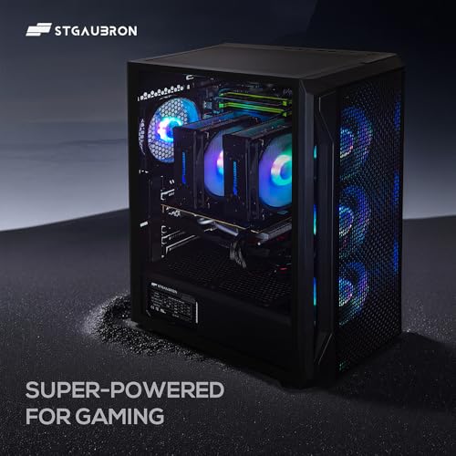 Image of STGAubron Dual CPU Gaming PC, Dual Intel i7 Xeon E5 up to 3.7GHz, Radeon RX 580 8G, 16GB DDR4, 1TB SSD, WiFi 6, BT 5.0, RGB Fan x4, Windows 11 Home