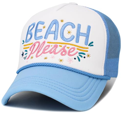 Image of Vacation Beach Camping Womens Baseball Cap Distressed Vintage Unconstructed Embroidered Patch Hat