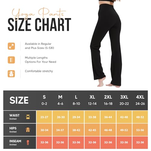 Cotton Spandex High Rise Straight Leg Yoga Pants Legging(Regular Size/Plus Size) S-4XL (32"/34"/36" Inseam)4