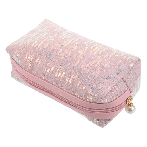 Baluue Neceser de Maquillaje para Coche Rosa Organizador Portátil de Gran Capacidad Bolsa de Cosméticos Compacta para Viaje y Uso Diario Accesorio Funcional y Ligero para Mujer
