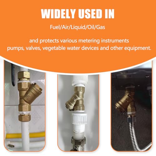 Image of GASHER 2PCS Brass 3 /4 inch Female Y Strainer Mesh Filter Valve for Water Oil Separation