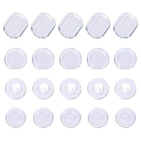 Maxdot 100 Pieces 4 Size Earring Pads Silicone Comfort Earring Cushions for Clips on Earrings, Clear Cover