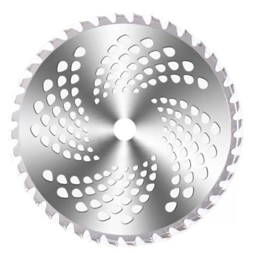 草刈り刃 草刈機用 超軽量草刈 チップガード付 草刈り用 kxzlhaa 草刈り機の刃 10枚セット 外径255mm×内径25.4mm×刃厚1.25mm 草刈機用 刃数40P チップソー 草刈り (シルバー)