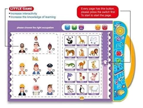 Image of Braintastic Intelligence Sound Book for Kids | Interactive English Learning Book with Letters, Words, Numbers & Shapes | Educational Activity Book for Toddlers