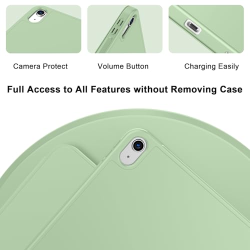 Image of ToaPoia Case for iPad (A16) 11 Inch 2025 /iPad 10th Generation 10.9 Inch 2022, Slim Trifold Stand Protective Cover with Pencil Holder and Soft TPU Back,Support Auto Sleep /Wake (Matcha Green)