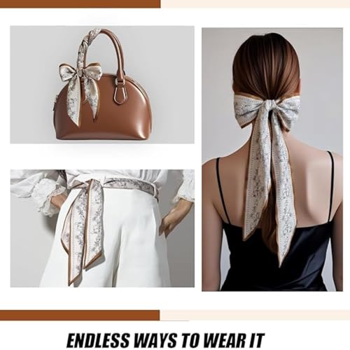 Printed Square Head Scarf, Hair Scarf, Neck Scarf, Bandana | Fashion Accessory for Purses and Handbags 145 * 14cm-1233