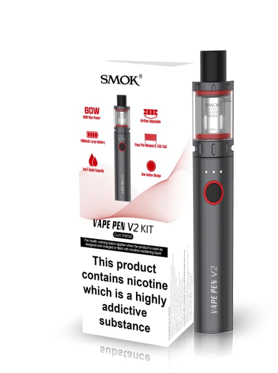 metal vape pen SMOK VAPE PEN V2 Refillable Vape Kit [Gun Metal]