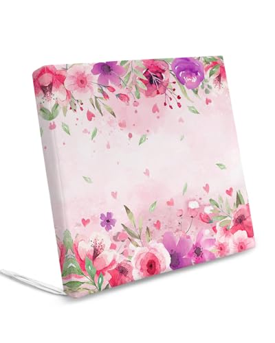 Pinroote Pink Valentines Patio Cushion Covers, Outdoor Cushion Covers Waterproof Seat Cushion Slipcovers, Watercolor Spring Floral Botanical Chair Cushion Cover for Garden Sofa 20