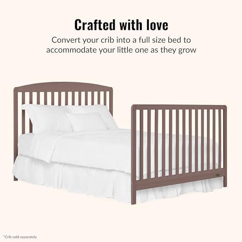 Image of Dream On Me Universal Crib to Full Size Bed Conversion Kit, Solid Wood Bed Rails for Select Convertible Cribs, Strong & Stable Support, Baltic Amber