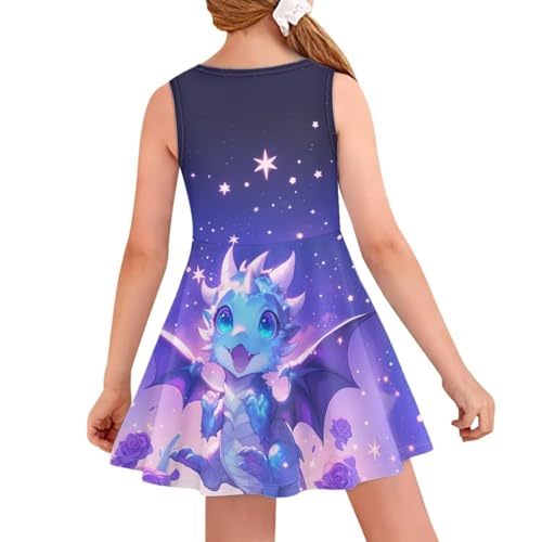 Kids Casual Dress for Girls Cute Outfits Sleeveless Clothes Size 3-162