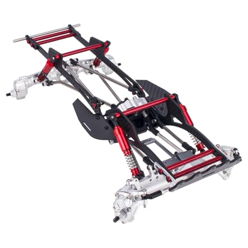 RC Performance Carbon Fiber LCG Chassis Kit with Gearbox Shock Absorber for 1/10 RC Crawler SCX...