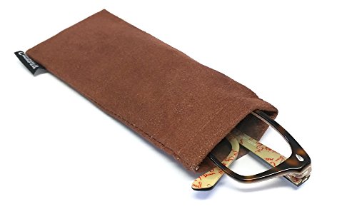 Image of Calabria C-347 Spring Top Squeeze Eyeglasses Case Chamois Soft Glasses Holder Pouch Anti-Scratch Clean Lenses Sunglasses Bag