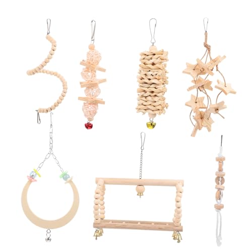 GALPADA 1Set Parrot Swing and Biting for Birds Durable Hanging Cage Accessories for Pet Parrots Promotes and Playtime