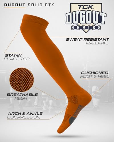 Image of TCK USA Made Over-the-Knee Socks for Baseball, Softball, & Football | Performance Athletic Socks for Boys, Girls, Men & Women