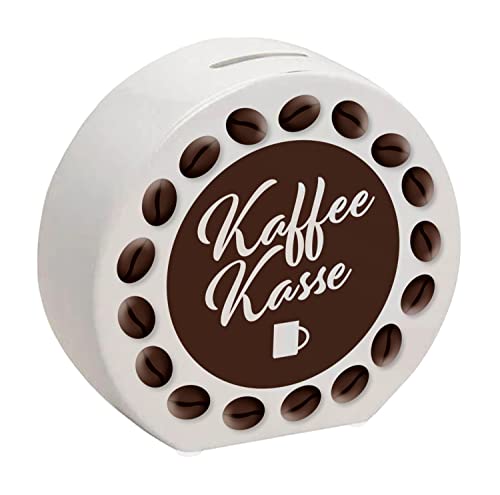 Hucha para café con diseño de dinero, como regalo para peluquería, hucha especial para ahorrar a un deseo para los amantes de las pausas del café Cover