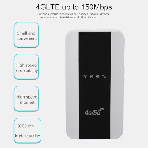 Image of 4G Portable WiFi Hotspot Router with 3000mAh Battery, Supports 10 Devices, Mobile Internet Device SIM Card Slot for Phone Tablet Laptop Travel