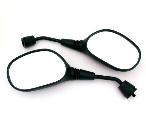 MMG Universal Fit Adjustable Mirror Set, 8mm RH/RH Thread, Flat Black, Motorcycle Scooter