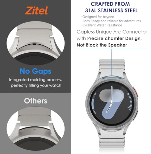 Zitel Band for Samsung Galaxy Watch 7 44mm/40mm, FE 40mm, Silver - Image 4