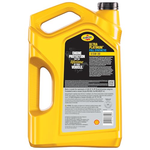 Image of Pennzoil Ultra Platinum Full Synthetic 5W-30 Motor Oil, 5 Quart (3 Pack)