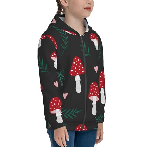 Amanita Mushroom Kid Hoodies Boys Zip Up Sweatshirts Girls Pullover with Pocket4