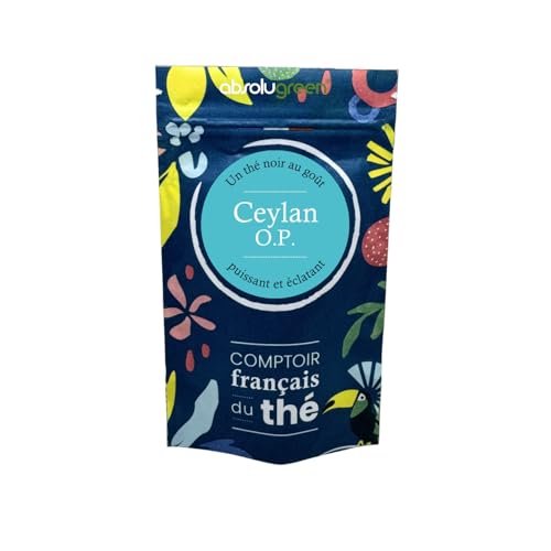 Thé Noir Ceylan O.P. – Comptoir Français du Thé – Pochette 80g en Vrac – Nature aux Notes Boisées & Gourmandes – Infusion Puissante et...