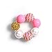 Bling Bling Chunky Bubblegum Necklace Pink and Gold Fashion Beads and Bracelet Set with Gift Box for Baby Girls (Pink & Gold)