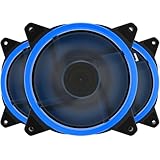 upHere 120mm Blue LED Computer Case Fan Silent Fan for Computer Cases, CPU Coolers, and Radiators Ultra Quiet, Premium Edition,3 Pin 3 Pack/B12CM3-3