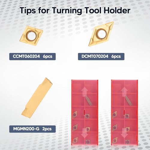 Lathe Turning Tool Set, 8mm Shank Metal Lathe 7Pcs Lathe Tools for Grooving, Threading, and Semi-Finishing - Includes 2 Box Carbide Inserts (8mm) 7 Lathe Turning Tool Set, 8mm Shank Metal Lathe 7Pcs Lathe Tools for Grooving, Threading, and Semi-Finishing - Includes 2 Box Carbide Inserts (8mm) - Image 7
