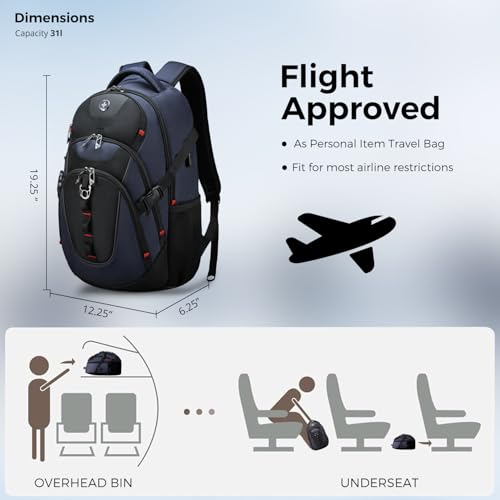 Swissdigital Design Men Business Backpack with Smart USB Charging Port Travel Backpack Fits 15.6 inches laptops（SD803-12）2
