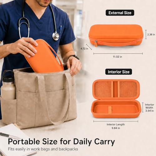 Image of ALKOO Stethoscope Case for 3M Littmann Classic III /Cardiology IV, Orange | for MDF Acoustica Stethoscopes, for Nurses, Doctors, Nursing School Essentials, Students, Clinic, EMS, Travel, Hard Bag Only