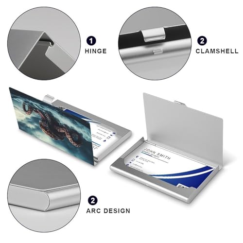 Sea Monster Monstrous Tentacles Business Card Holder Slim Credit Case Pocket Name Case Wallet for Men Women4