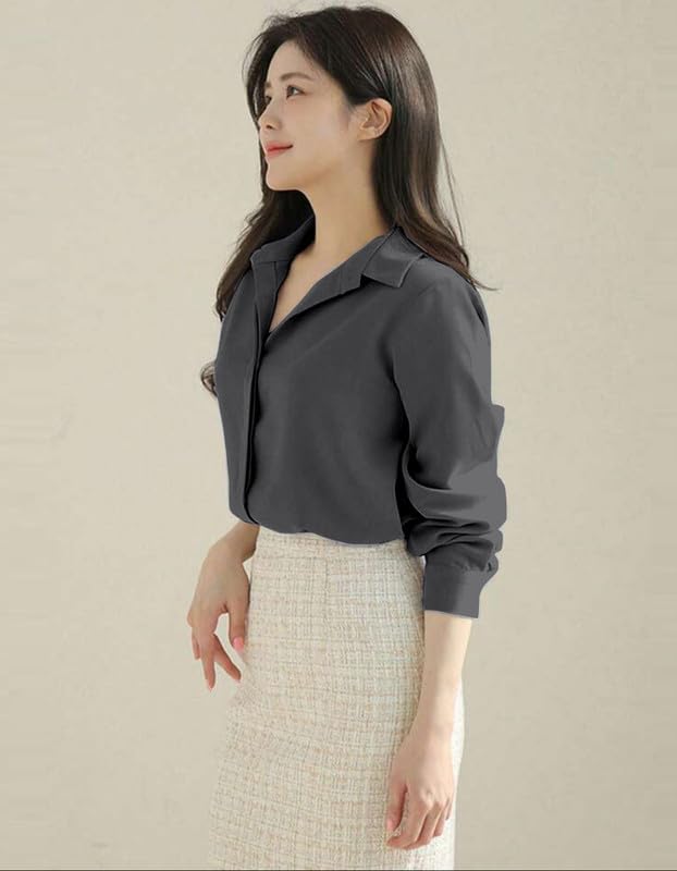 Image of Women's Regular Fit Korean Style Shirts | Stylish Western Shirt with Concealed Placket | Casual & Office Wear Shirt for Women
