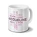 Mug Tasse günstig Kaufen-printplanet Tasse mit Namen Jacqueline Positive Eigenschaften Tagcloud - Pink - Namenstasse, Kaffeebecher, Mug, Becher, Kaffeetasse