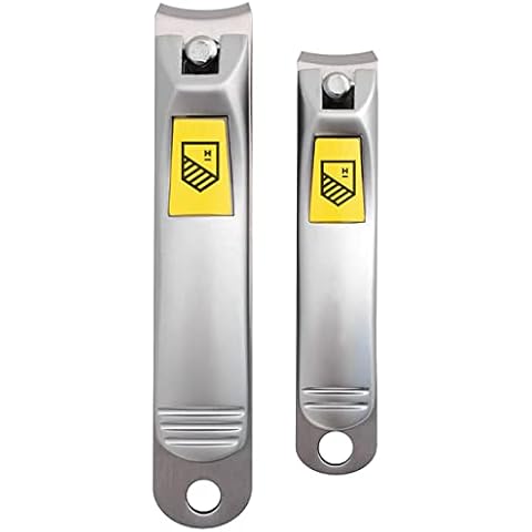 Nail Clippers Set - Ultra Sharp, Sturdy, Stainless Steel Fingernail & Toenail Clipper Cutters with Nail File - Silver Cover