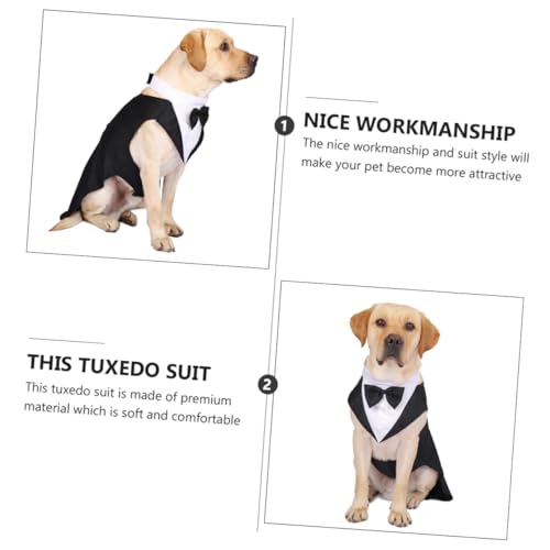 Disfraz formal para perro talla XL con moño blanco miniatura 3