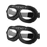 LJDJ Motorcycle Goggles - Vintage Pilot Style Goggles Dirt Bike ATV Motocross Riding Offroad Eyewear Scooter Outdoor Sports Glasses Combat Tactical Goggles for Men Women Youth Adult